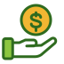 Hand holding coin