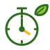 Ticking clock with leaf